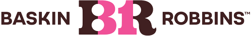 Logo of baskin robbins, featuring a pink and brown color design with the number "31" creatively embedded in the "br" initials.