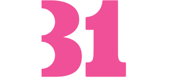 Pink number 31 in a bold sans-serif font.