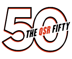 Logo with the number 50 in bold, stylized font, accompanied by the text 'the osr fifty' in an elegant script, all outlined in orange.